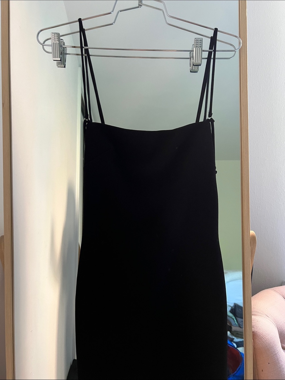 Bec & Bridge Classic Black Dress with Thin Straps Square Neck